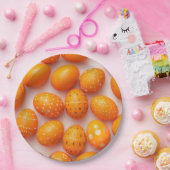 Trendy Orange Easter Eggs Pattern Paper  Papieren Bordje (Feest)