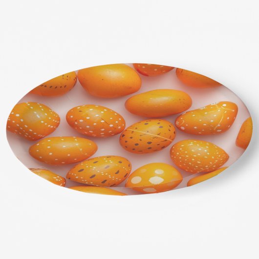 Trendy Orange Easter Eggs Pattern Paper  Papieren Bordje (Gekanteld)