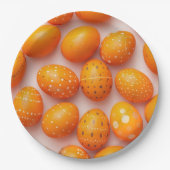 Trendy Orange Easter Eggs Pattern Paper  Papieren Bordje (Voorkant)