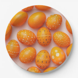 Trendy Orange Easter Eggs Pattern Paper  Papieren Bordje