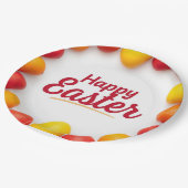 Trendy Orange & Yellow Easter Eggs Pattern Paper Papieren Bordje (Gekanteld)