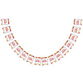 Trendy Orange & Yellow Easter Eggs Pattern Paper  Vlaggetjes (Alle)