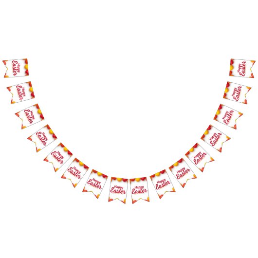 Trendy Orange & Yellow Easter Eggs Pattern Paper  Vlaggetjes (Alle)