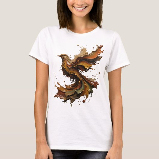 Trendy Oranje ABSTRACTE KUNST Statement T-shirt (Voorkant)