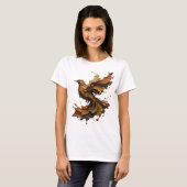 Trendy Oranje ABSTRACTE KUNST Statement T-shirt (Voorkant volledig)