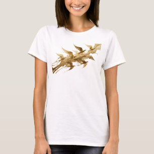 Trendy Oranje Abstracte Vogels Grafisch Ontwerp T-shirt