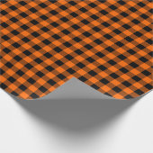 Trendy Oranje Autumn Halloween Buffalo Play Cadeaupapier (Hoek)