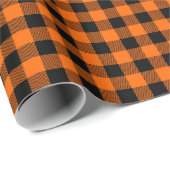 Trendy Oranje Autumn Halloween Buffalo Play Cadeaupapier (Rol Hoek)