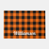 Trendy Oranje Autumn Halloween Buffalo Play Deurmat (Voorkant)
