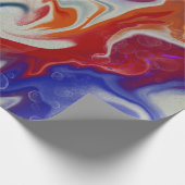 Trendy Oranje blauw marmerontwerp Cadeaupapier (Hoek)