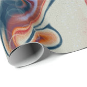 Trendy Oranje blauw marmerontwerp Cadeaupapier (Rol Hoek)