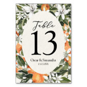 Trendy Oranje Bloemen & Blad Schoonheidsframe Kaart (Achterkant)