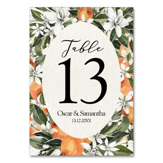 Trendy Oranje Bloemen & Blad Schoonheidsframe Kaart (Achterkant)