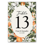 Trendy Oranje Bloemen & Blad Schoonheidsframe Kaart (Voorkant)