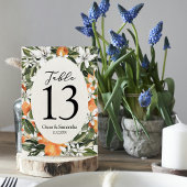 Trendy Oranje Bloemen & Blad Schoonheidsframe Kaart