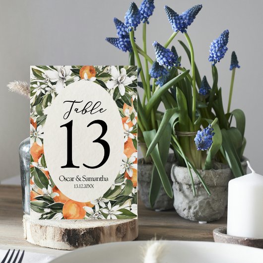 Trendy Oranje Bloemen & Blad Schoonheidsframe Kaart