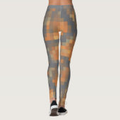 Trendy Oranje Blue Stripes Leggings (Achterkant)