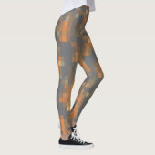 Trendy Oranje Blue Stripes Leggings (Rechts)