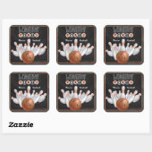 Trendy Oranje Bowling Party nodigt Sticker uit (Vel)
