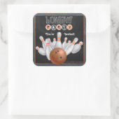 Trendy Oranje Bowling Party nodigt Sticker uit (Tas)