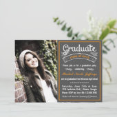 Trendy Oranje Chalkboard Typografie Afstuderen Kaart (Staand voorkant)