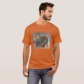 Trendy Oranje Colour Leopard Elegant Modern T-shirt (Voorkant volledig)
