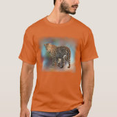 Trendy Oranje Colour Leopard Elegant Modern T-shirt (Voorkant)