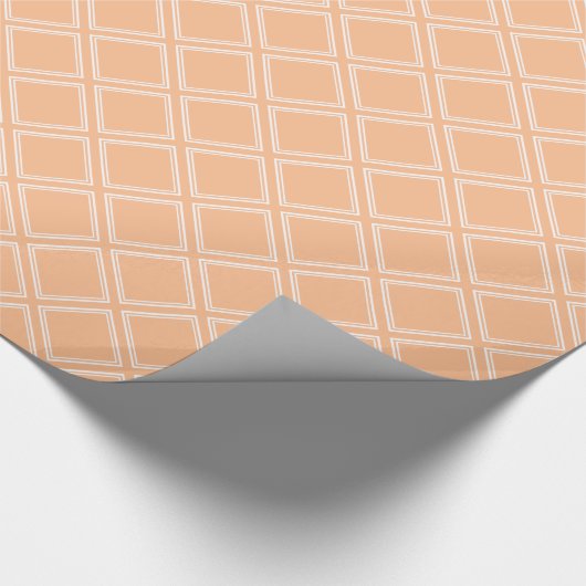 Trendy Oranje Cream en White Diamond Pattern Cadeaupapier (Hoek)