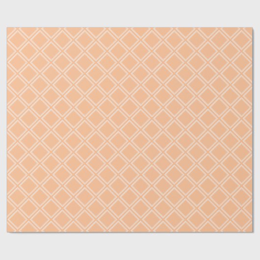 Trendy Oranje Cream en White Diamond Pattern Cadeaupapier (Vlak)
