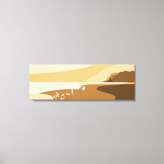 Trendy Oranje Digital Art Seascape Canvas afdrukke (Voorkant)