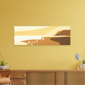 Trendy Oranje Digital Art Seascape Canvas afdrukke Afdruk (Insitu (Woonkamer))