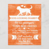 Trendy Oranje Dog Grooming Flyer -  (Voorkant)