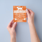 Trendy Oranje Dog Grooming Flyer -  (Hand)