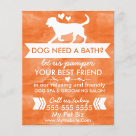 Trendy Oranje Dog Grooming Flyer -