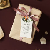 Trendy Oranje Flowers & Leaf Beauty Lijst Cadeaulabel