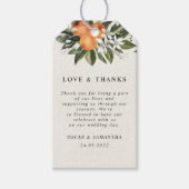 Trendy Oranje Flowers & Leaf Beauty Lijst Cadeaulabel (Voorkant)