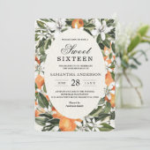 Trendy Oranje Flowers & Leaf Beauty Lijst Kaart (Staand voorkant)