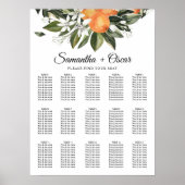 Trendy Oranje Flowers & Leaf Beauty Lijst Poster (Voorkant)