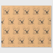 Trendy Oranje French Bulldog Bull Dog Cadeaupapier (Vlak)