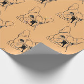 Trendy Oranje French Bulldog Bull Dog Cadeaupapier (Hoek)