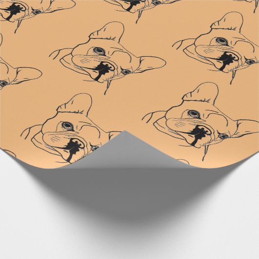 Trendy Oranje French Bulldog Bull Dog Cadeaupapier (Hoek)