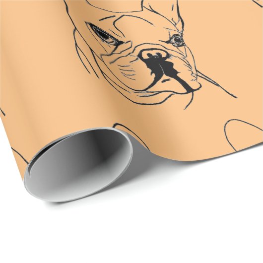 Trendy Oranje French Bulldog Bull Dog Cadeaupapier (Rol Hoek)