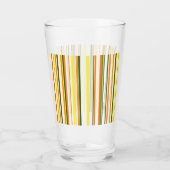 Trendy Oranje geel wit streepjesglas Glas (Achterkant)
