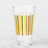 Trendy Oranje geel wit streepjesglas Glas (Voorkant)