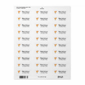 Trendy Oranje Juice Return Adreslabel Etiket (Full Sheet)