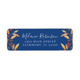 Trendy Oranje Leaves Autumn Return Address Label