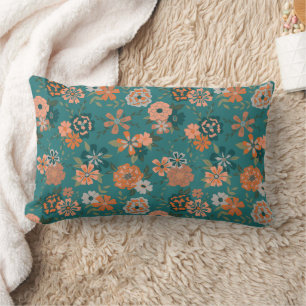 Trendy Oranje Pattern Flowers Kussen