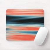 Trendy Oranje Red Blue Stripes Muismat (Met muis)