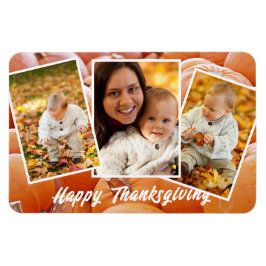 Trendy Oranje Red Family Foto's Thanksgiving Magneet