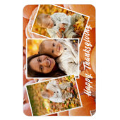 Trendy Oranje Red Family Foto's Thanksgiving Magneet (Verticaal)